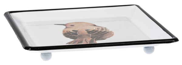 Bird Enamel Painted Metal Trinket Dish