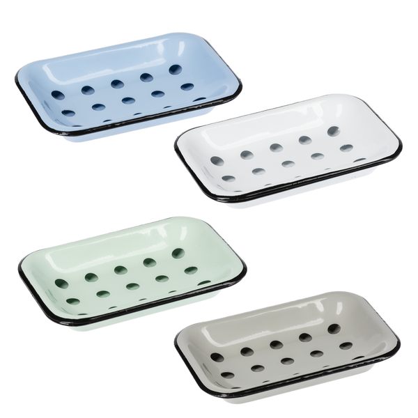 Layered 2-Piece Enamel Painted Soap Dish
