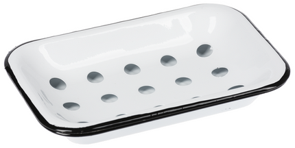 Layered 2-Piece Enamel Painted Soap Dish