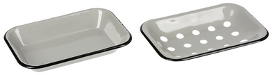 Layered 2-Piece Enamel Painted Soap Dish
