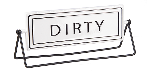 Embossed Spinning Sign "Clean" & "Dirty"