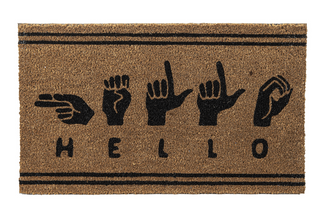 "Hello" Sign Language Doormat