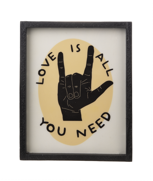 Framed Hand Sign Wall Decor