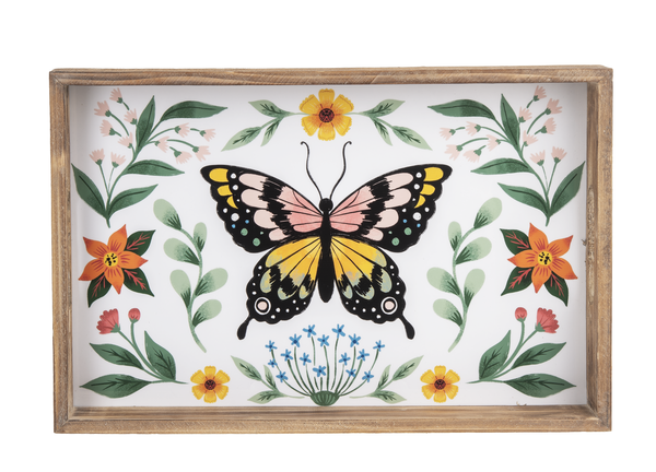 Butterfly/Floral Large Tray, Small Tray