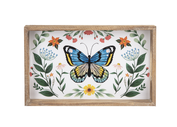 Butterfly/Floral Large Tray, Small Tray