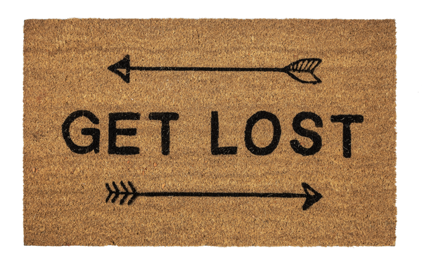 "Get Lost" Arrow Coir Doormat