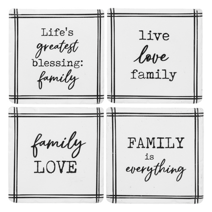 Family Text Coaster (4 pc. set)