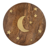 Wooden Lazy Susan with Brass Moon & Star Inlay