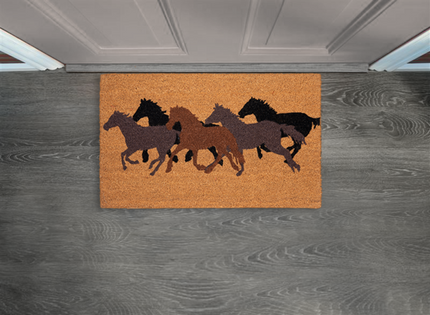 Running Horses Doormat