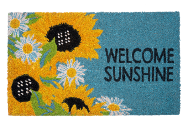 "Welcome Sunshine" with Sunflower Doormat