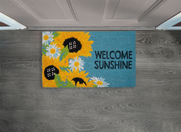 "Welcome Sunshine" with Sunflower Doormat