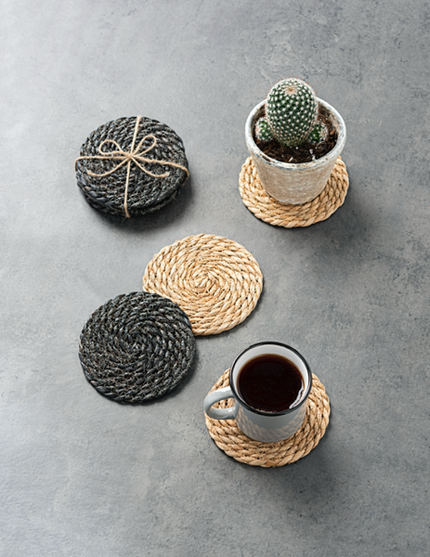 Rattan Woven Coaster Set-4