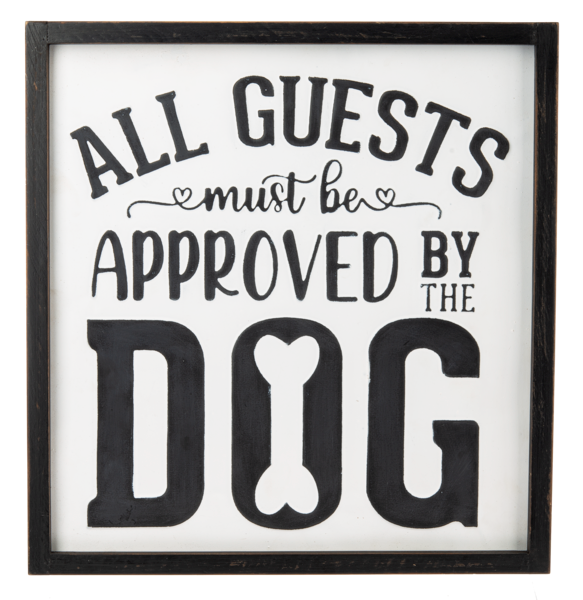 Embossed All Guests Approved by the Dog Wall Decor