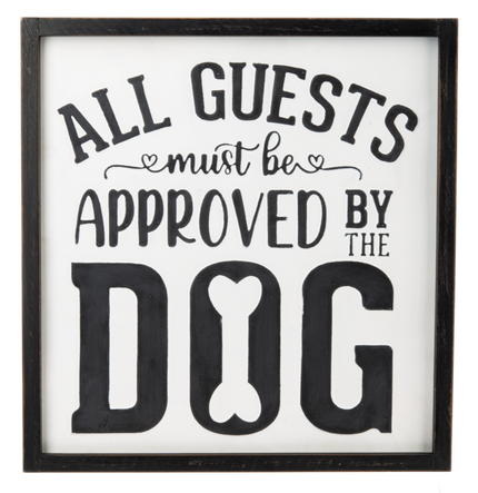 Embossed All Guests Approved by the Dog Wall Decor