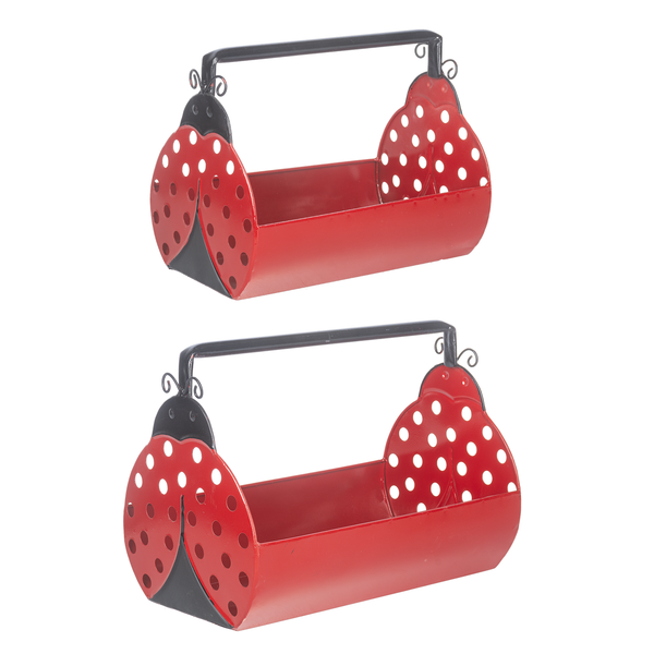 Ladybug Trough Planter with Handle