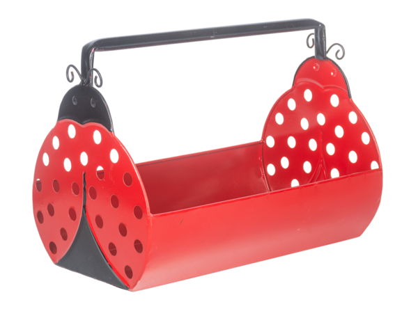 Ladybug Trough Planter with Handle