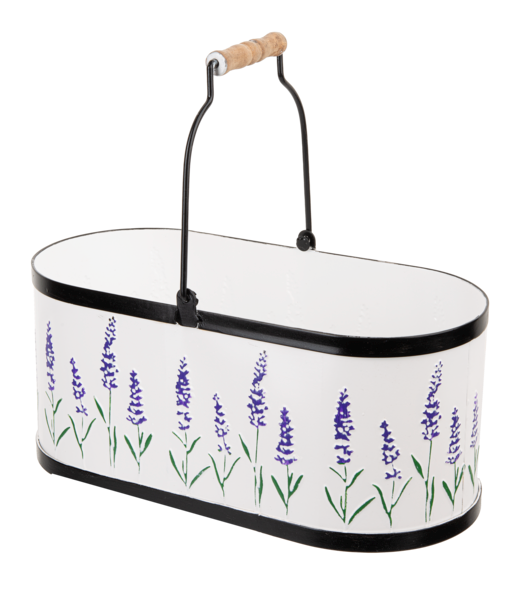 Embossed Lavender Oval Bucket Planter