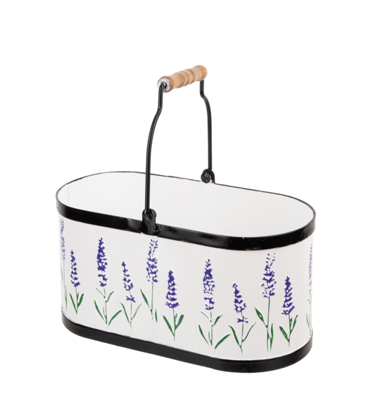 Embossed Lavender Oval Bucket Planter