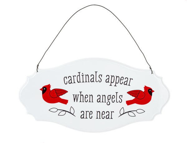 Cardinal with Memorial Text Wall Sign