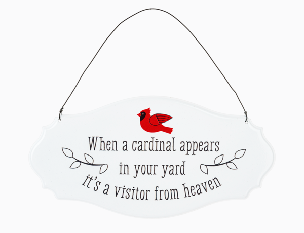 Cardinal with Memorial Text Wall Sign