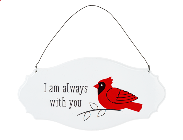 Cardinal with Memorial Text Wall Sign