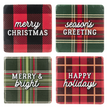 Holiday Plaid with Text Coaster (4 pc. set)