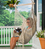 Natural Poly/Cotton Hammock Chair with Fringe - Natural