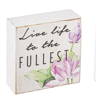 Watercolor Lilies with Dragonflies Block