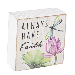 Watercolor Lilies with Dragonflies Block