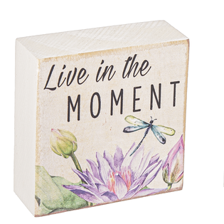 Watercolor Lilies with Dragonflies Block