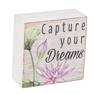 Watercolor Lilies with Dragonflies Block