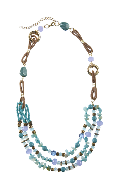 Triple Strand Beaded Necklace