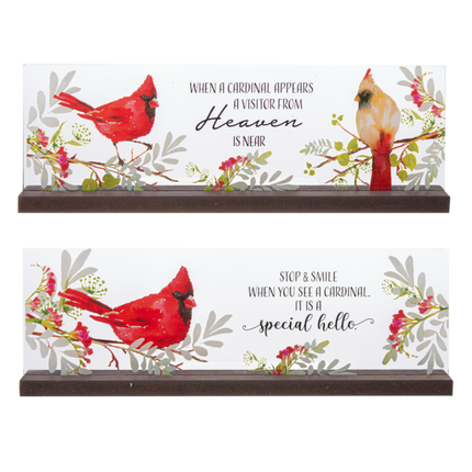 Memorial Cardinal Table Decor Sign