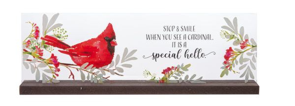 Memorial Cardinal Table Decor Sign