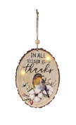 Painted Fall Light Up Ornaments-Faux Wood Slices-Choose from 6 Styles