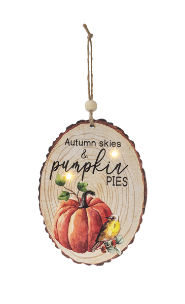 Painted Fall Light Up Ornaments-Faux Wood Slices-Choose from 6 Styles
