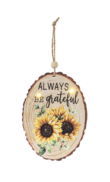 Painted Fall Light Up Ornaments-Faux Wood Slices-Choose from 6 Styles