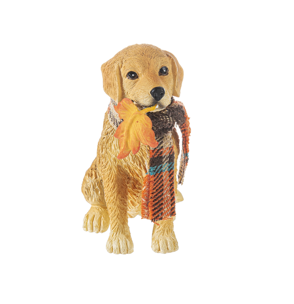 Dog Figurines-Pets in Plaid Scarves