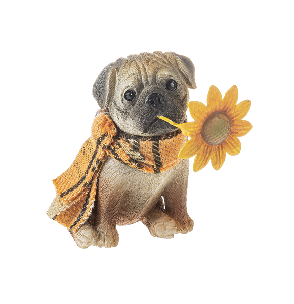Dog Figurines-Pets in Plaid Scarves