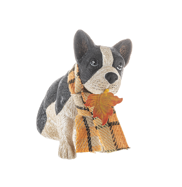Dog Figurines-Pets in Plaid Scarves