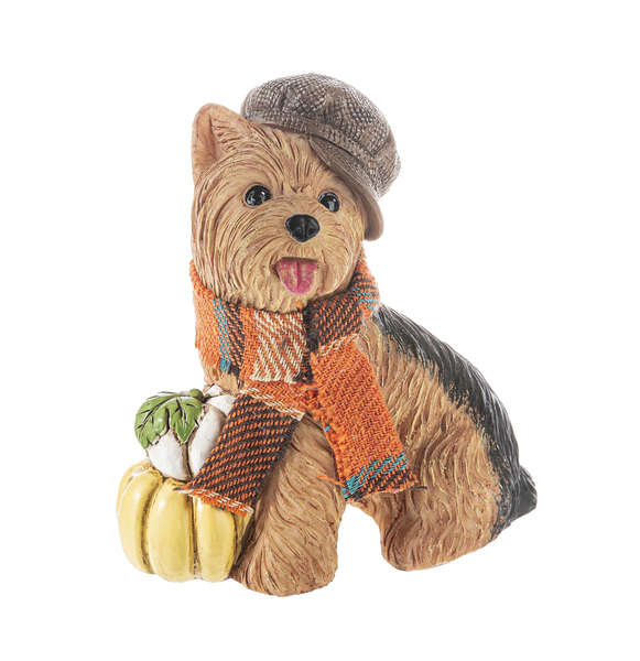 Dog Figurines-Pets in Plaid Scarves