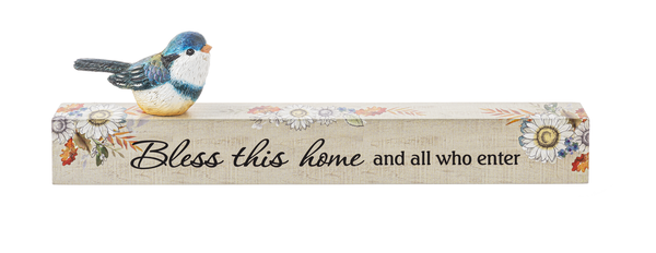 Fall Florals Shelfsitters with Bird-Choose from 4 Sayings