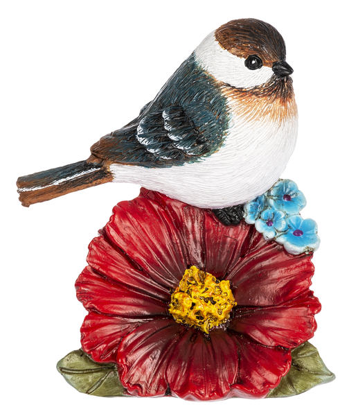Bird Figurines on Fall Flowers
