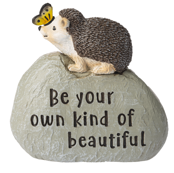 Garden Hedgehog on Rocks Figurine
