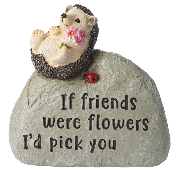 Garden Hedgehog on Rocks Figurine