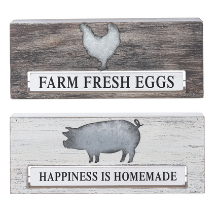 Rise and Shine Rooster/Pig Flip Wall Plaque