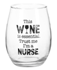 Nurse & Frontline Worker - Stemless Wine Glasses,17oz