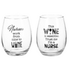 Nurse & Frontline Worker - Stemless Wine Glasses,17oz