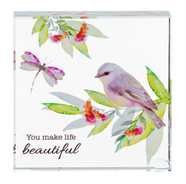 Blooming Butterflies - Beveled Glass Block decor