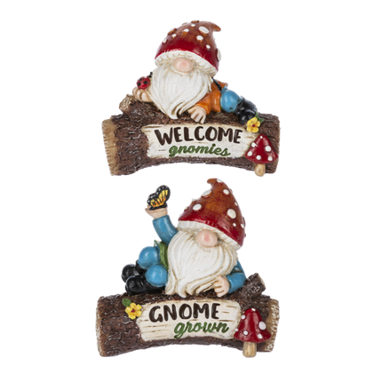 Cottagecore Mushroom Gnome on Branch Figurine